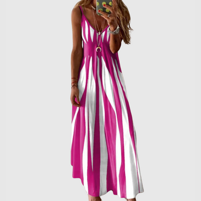 Ariella™ | Chic Striped Maxi Dress