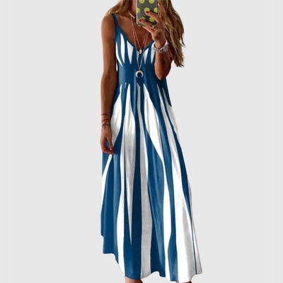 Ariella™ | Chic Striped Maxi Dress