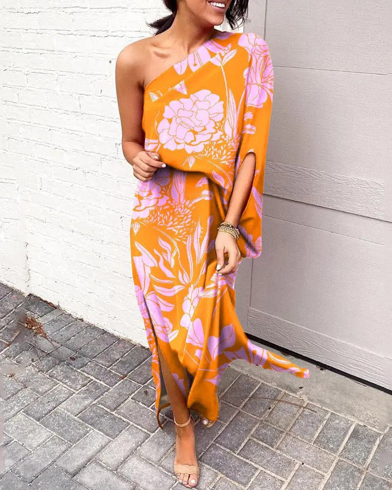 Lian - One-Shoulder Floral Maxi Dress