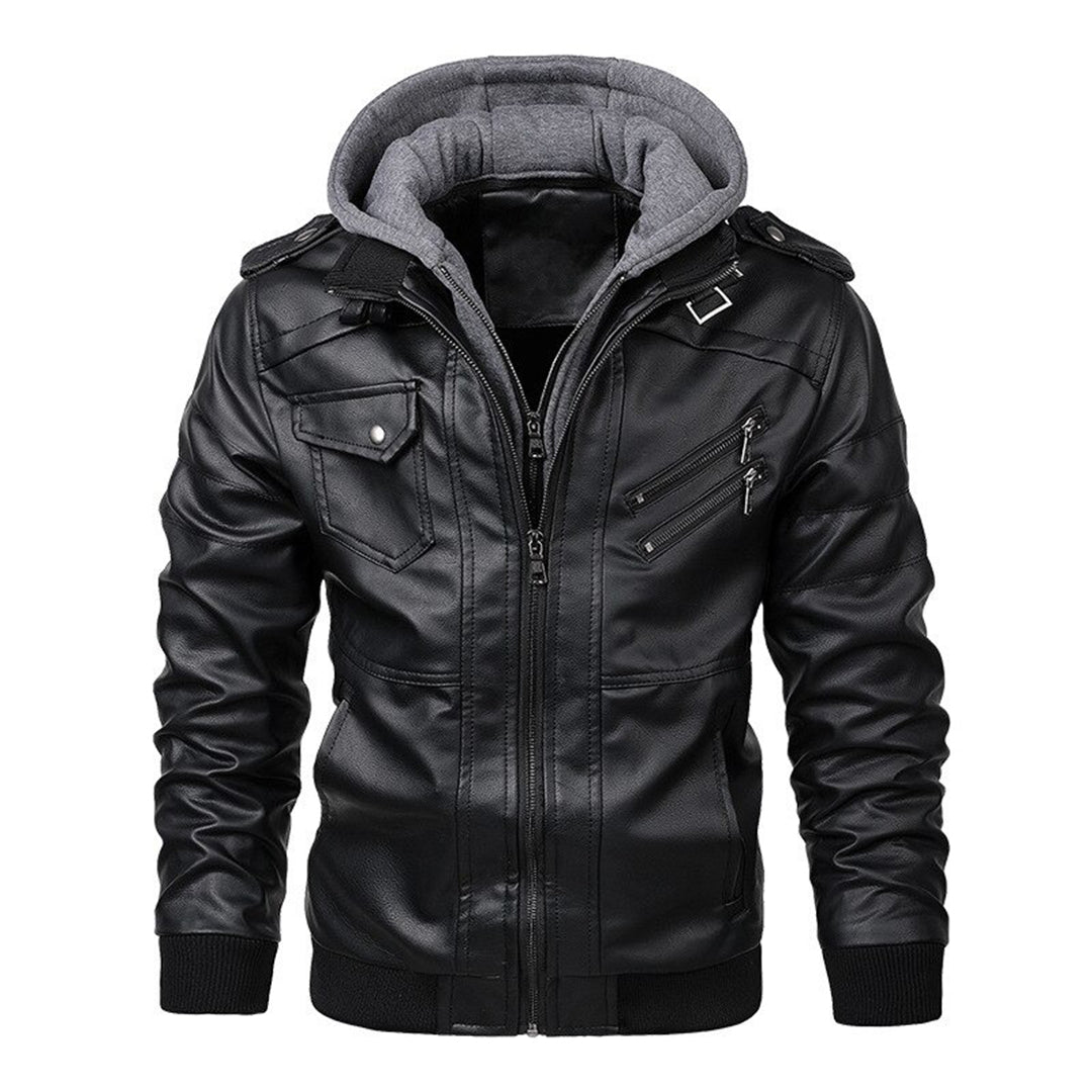 Jacob | Men's Leather Jacket with Hood