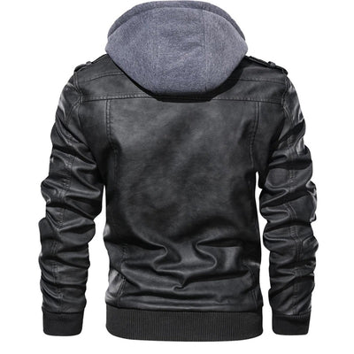 Jacob | Men's Leather Jacket with Hood