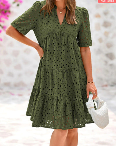 SERENE™ | Classic Lace Ruffle Dress