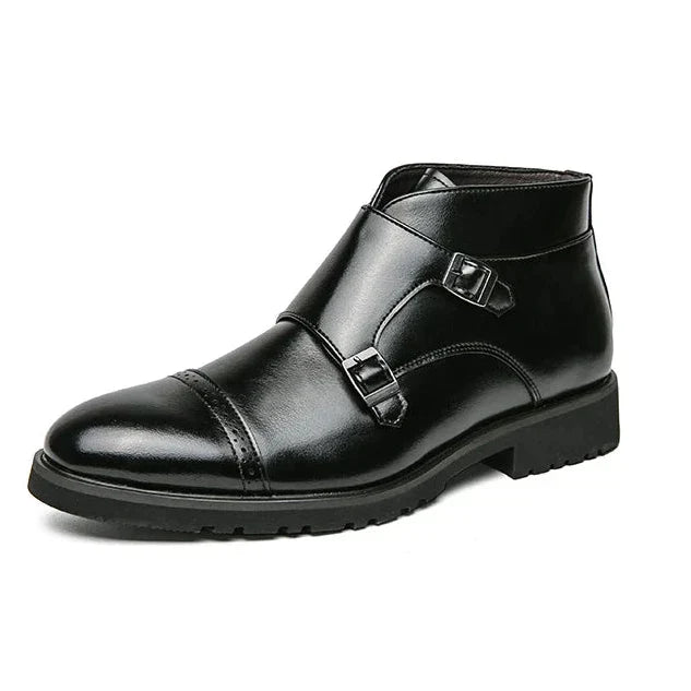 Parker | Leather Double Monk Strap Boots