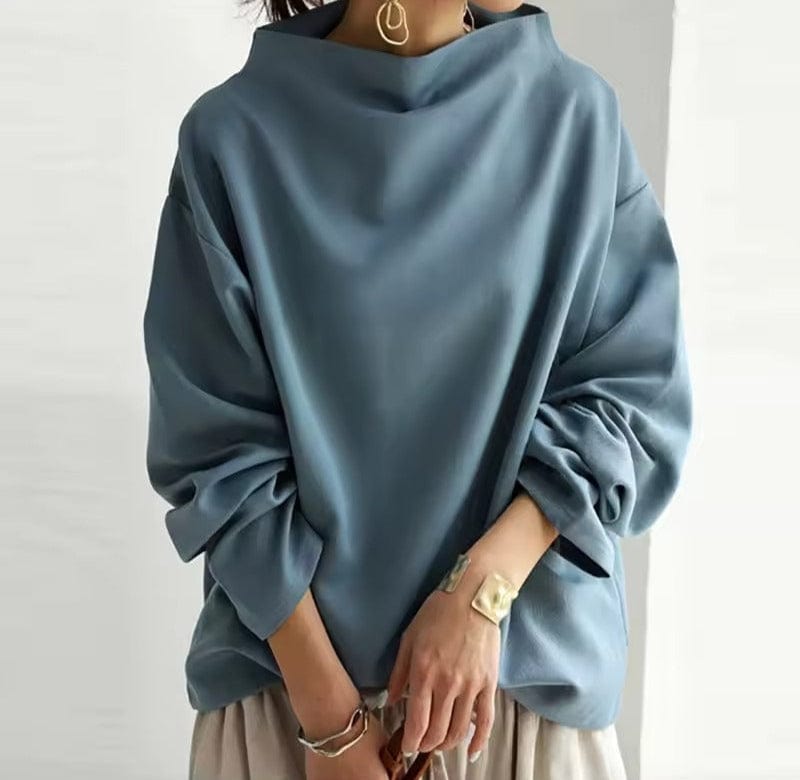 Eva – Relaxed High Neck Blouse