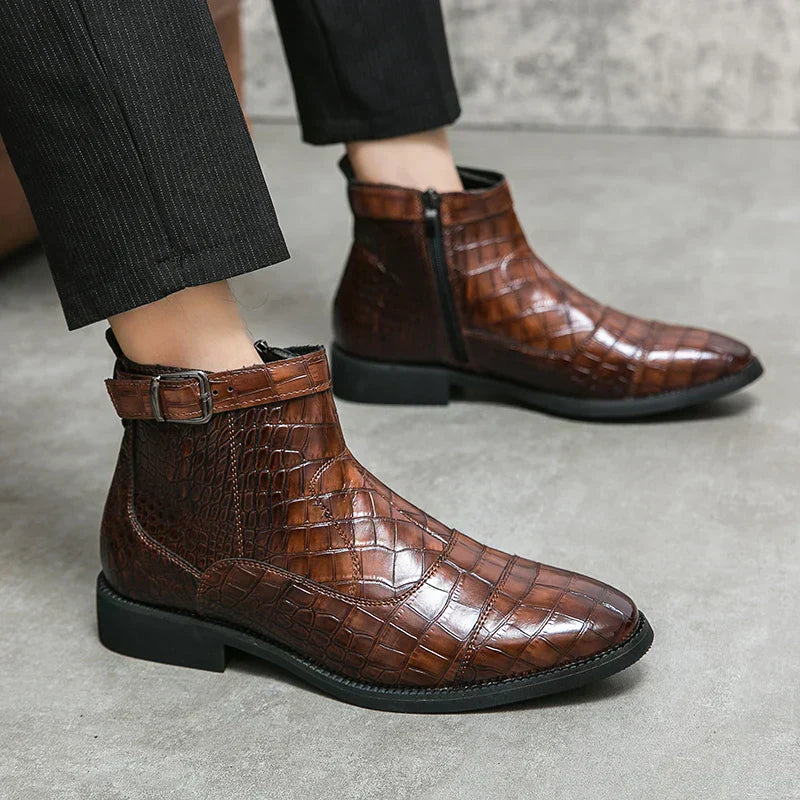 Dylan | Ankle Boots with Buckle Made of Synthetic Leather