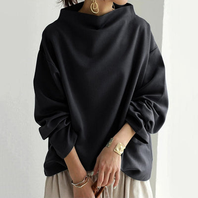 Eva – Relaxed High Neck Blouse