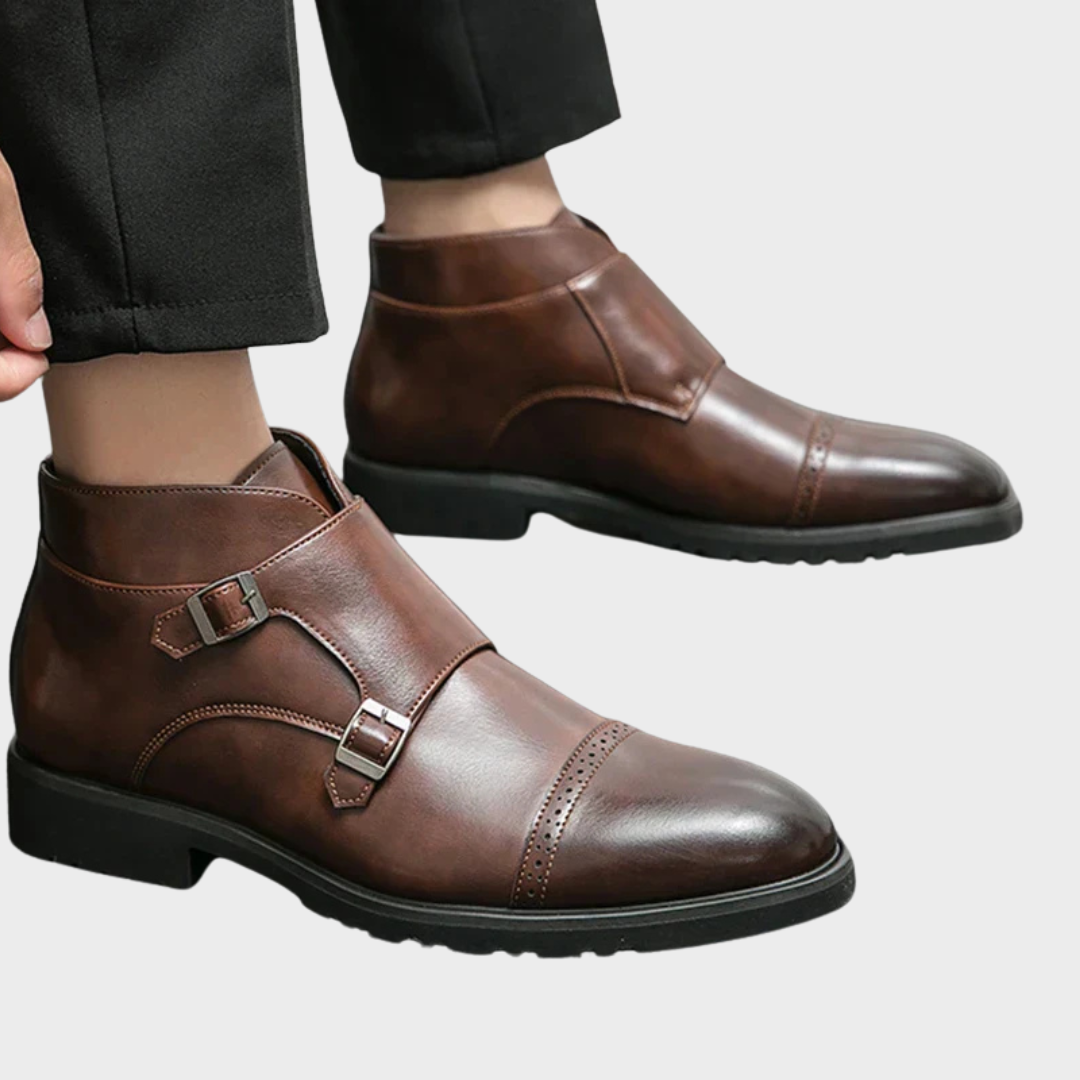 Parker | Leather Double Monk Strap Boots