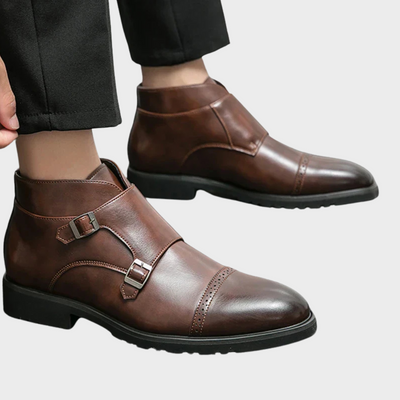 Parker | Leather Double Monk Strap Boots