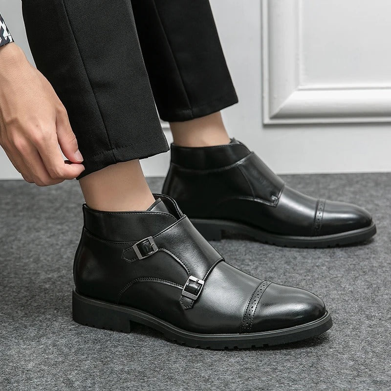 Parker | Leather Double Monk Strap Boots