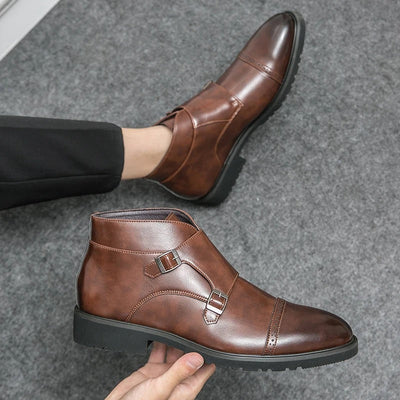 Parker | Leather Double Monk Strap Boots