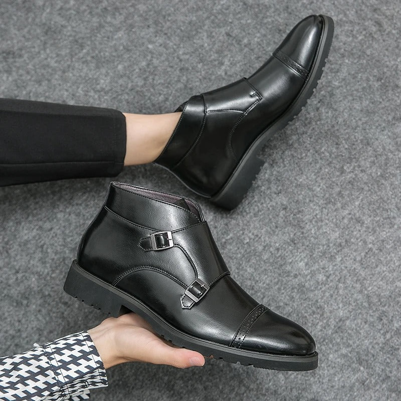 Parker | Leather Double Monk Strap Boots