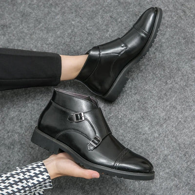 Parker | Leather Double Monk Strap Boots