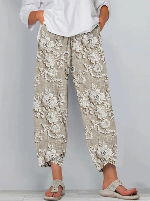 Nerys - Chic Relaxed Fit Printed Pants